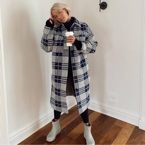 Wool-blend Long Shacket